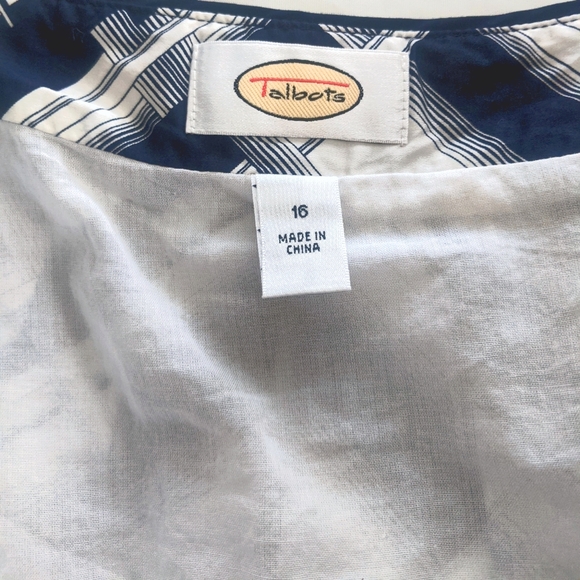 Talbots Women's Geometric Print Pleated Swing Skirt - Picture 5 of 9